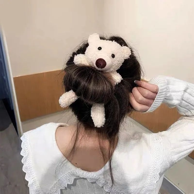 shoppinghappyid 1Pc Scrunchie Ikat Rambut Boneka Beruang Korea