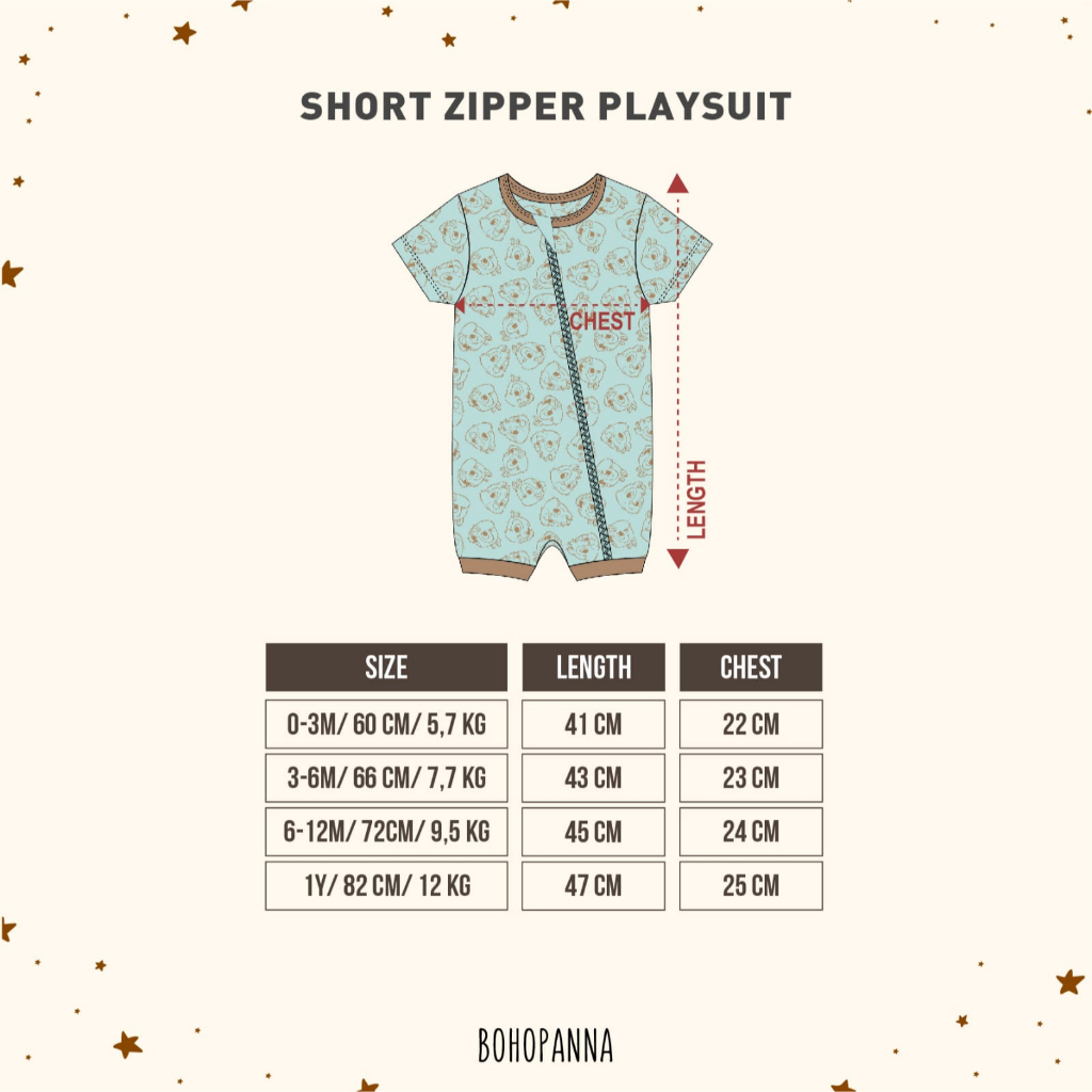 Bohopanna Short Zipper Playsuit