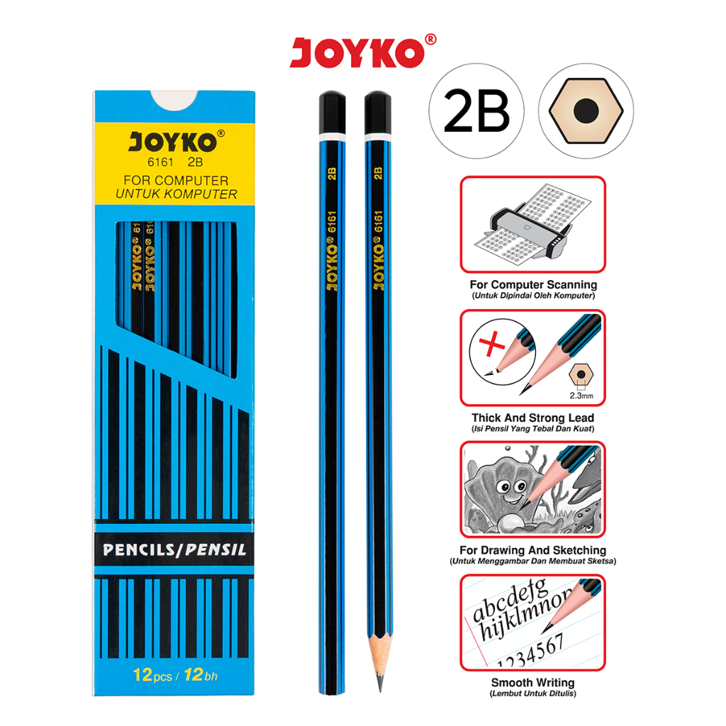 

Pencil Pensil Joyko 6161 2B 1 BOX 12 PCS