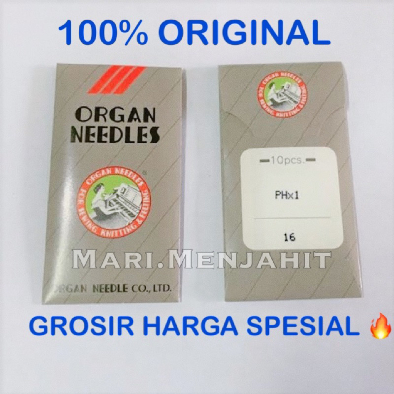 Jarum PH X 1 / PHx1 Organ Needles Ori Jepang Untuk stik rantai / Cornelli / Korneli / Stik Pita Bulu