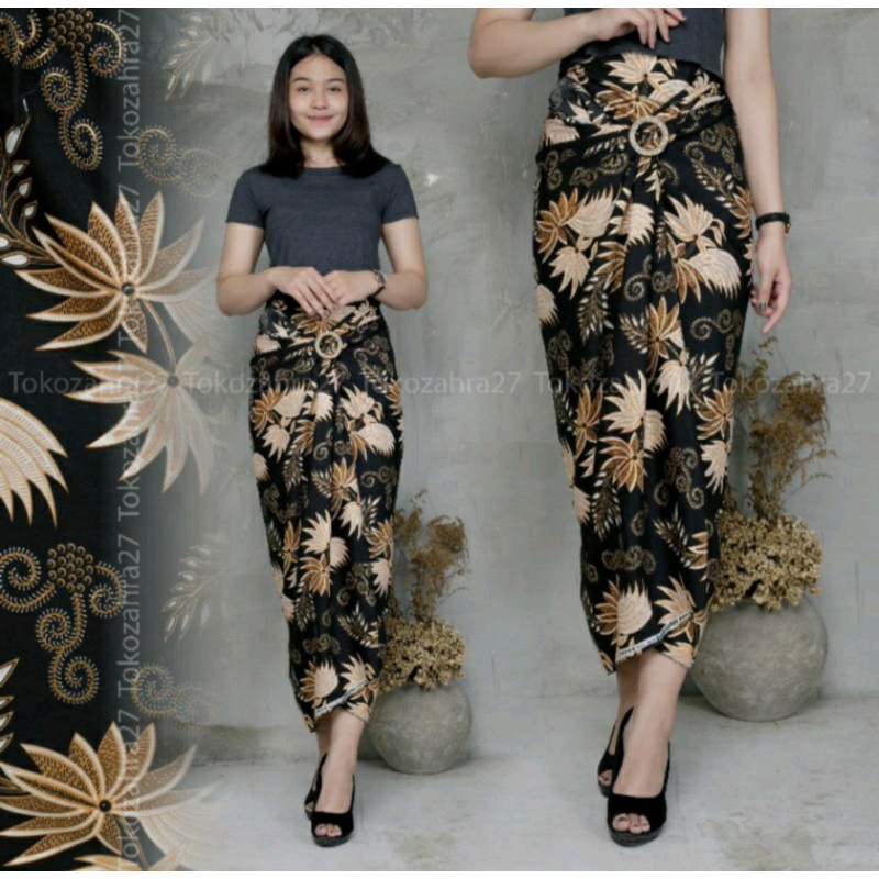 (50 Motif) Rok Lilit Batik Bawahan Kebaya Modern Rok Serut Batik Free Ring Kain Batik Floral Batik Couple Pasangan