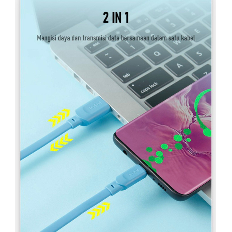 [ROBOT 2.4A] KABEL DATA TYPE C ROBOT COLORFULL FAST CHARGING 2.4A CABLE CHARGER USB TYPE C 100CM