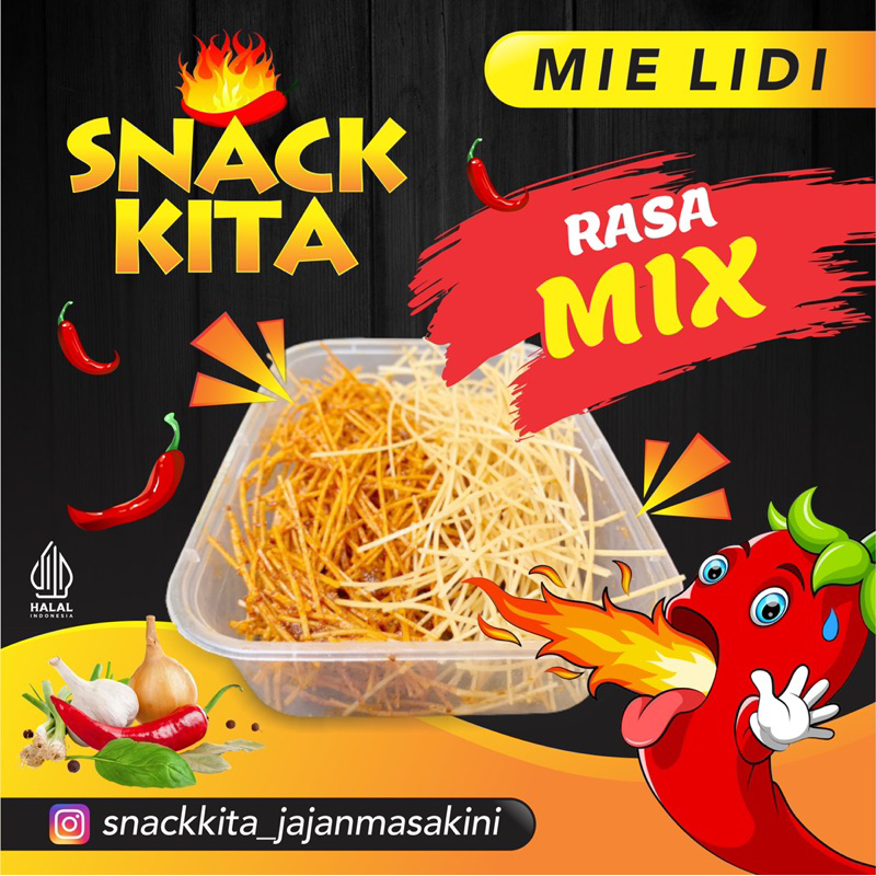 

Mie Lidi Mix (Pedas & Asin) Snack Kita