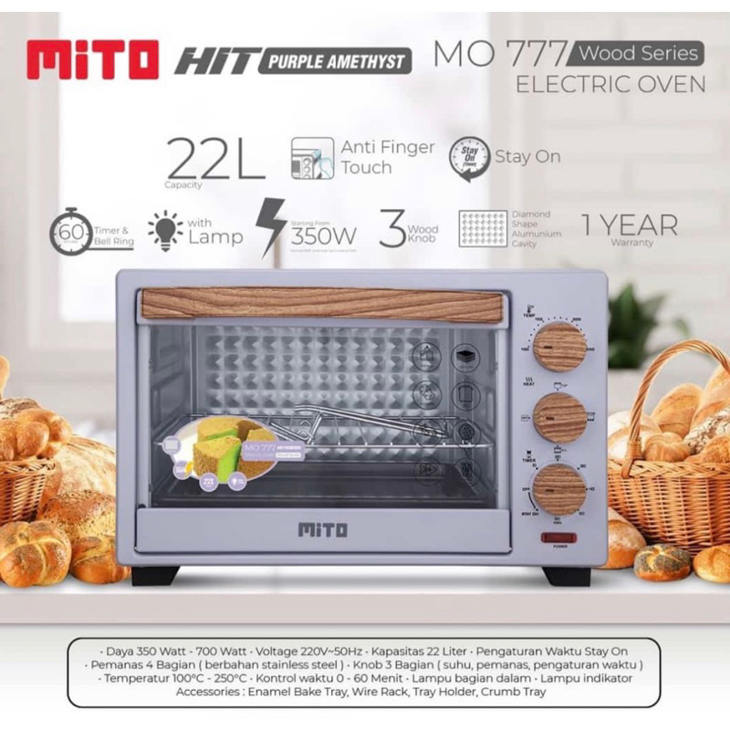 [ MITO ] Oven MITO MO-777 Electric Oven Listrik Low Watt ( 22 Liter - 350 Watt)