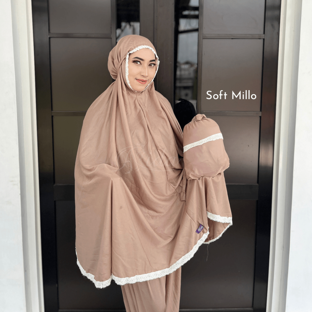 Mukena Polos Renda Premium Original Hijabbyaida