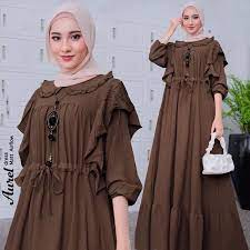 Baju Wanita Terbaru Gamis Triani crinkle