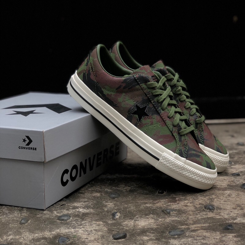 Converse One Star Pro Brushstroke Camo Green Original Resmi