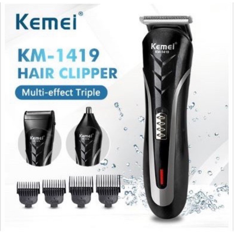 mesin alat cukur rambut kemei km 1419 clipper 3in1 murah