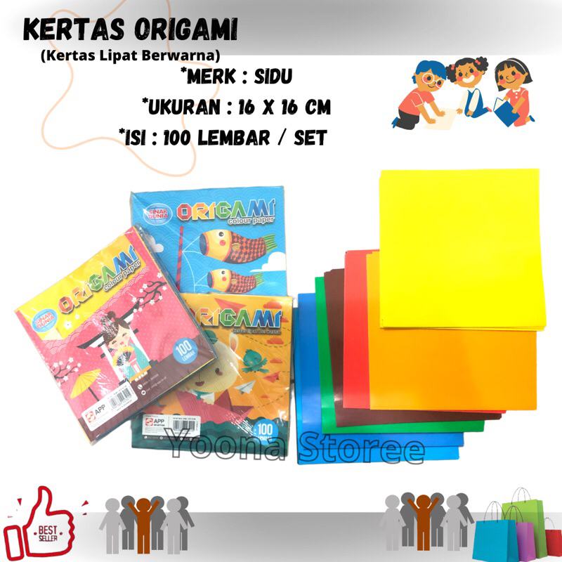 

Kertas Origami / Kertas Lipat Warna SIDU Besar 16x16Cm