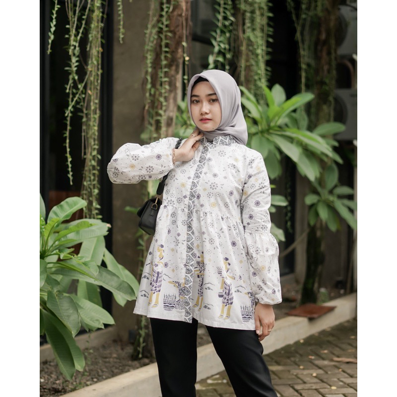 Atasan Blus Batik Remaja Motif Terviral Best Kain Katun - Motif Mbok Jamu