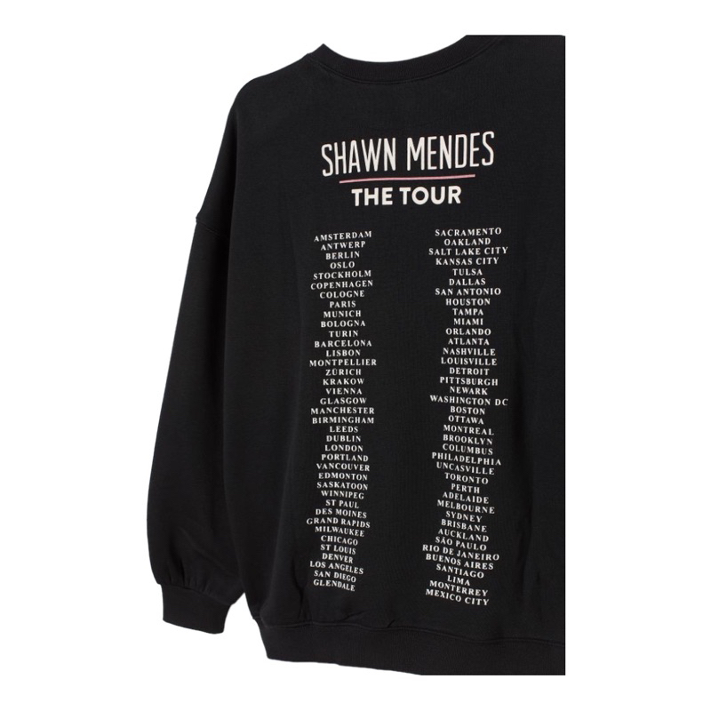 ( 8.8 ) Crewneck Sweatshirt Unisex H&amp;M Shawn Mendes Tour, Flecee Katun Lembut, Free Papperbag