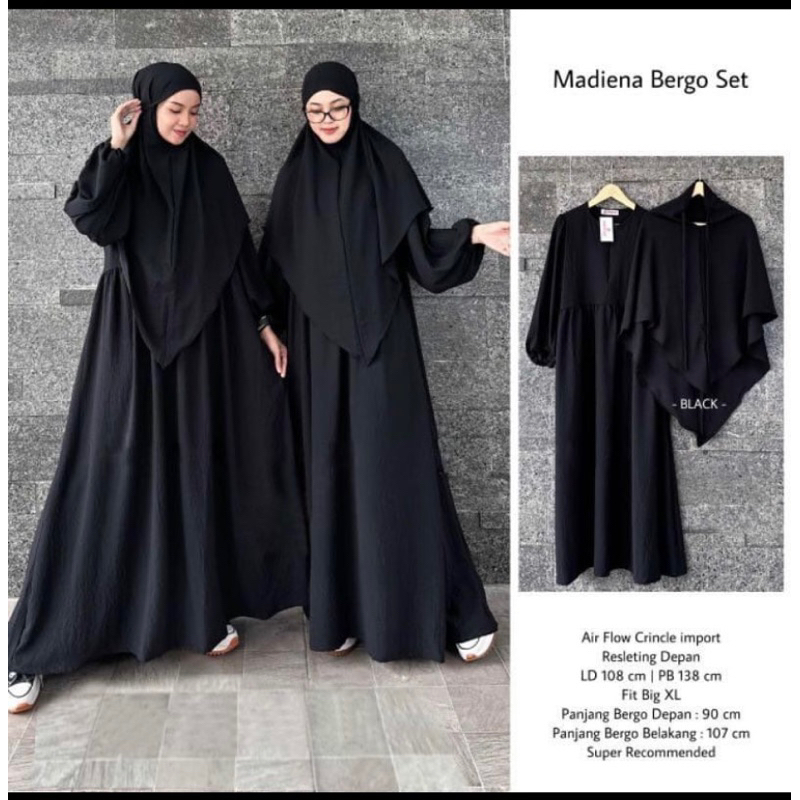 MEDINA BERGO + FREE HIJAB - NEW MODEL - PAKAIAN WANITA - BISA COD