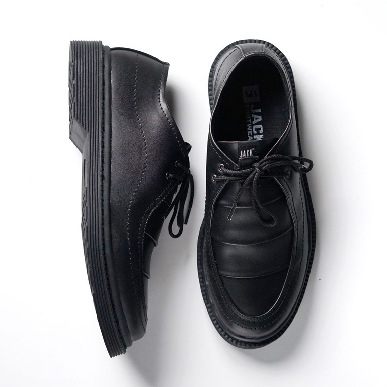 HAZELL BLACK |ManNeedMe x JACK| Sepatu Pantofel Pria | Sepatu Derby Formal ORI