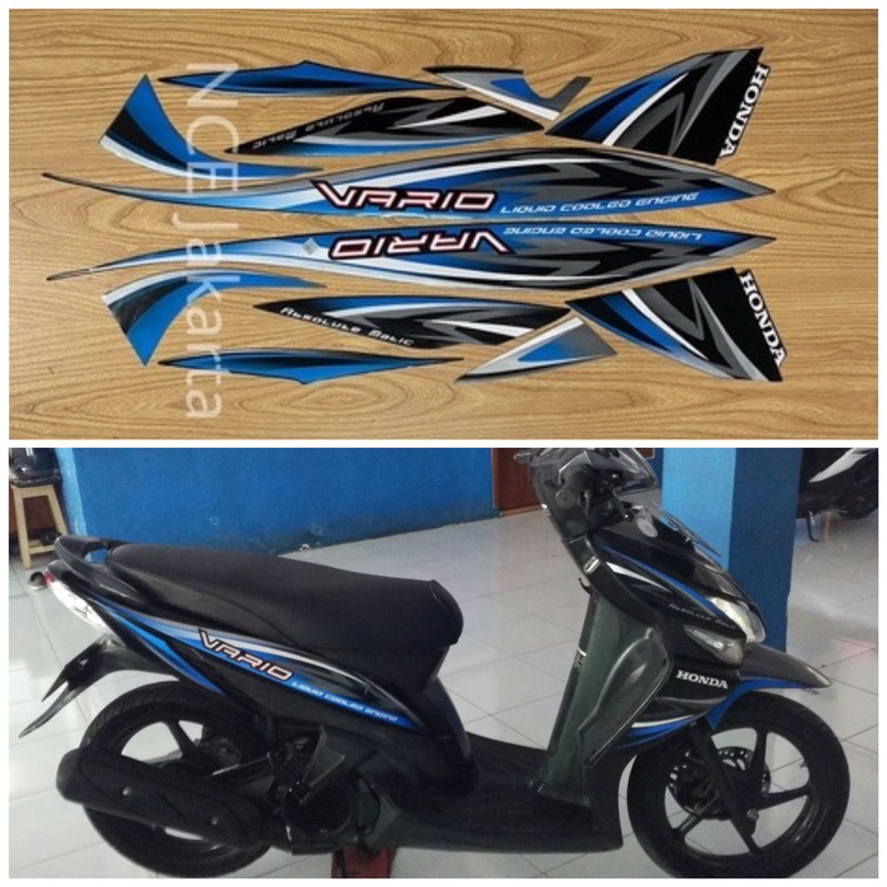 STIKER STRIPING VARIO 110 CARBU 2011 2012 HITAM BIRU