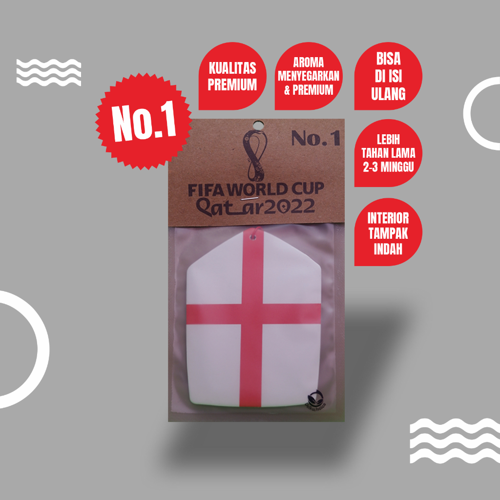 Parfum Pengharum Mobil Gantung Mewah Tahan Lama Kertas Refill - BENDERA NEGARA PIALA DUNIA INGGRIS ENGLAND