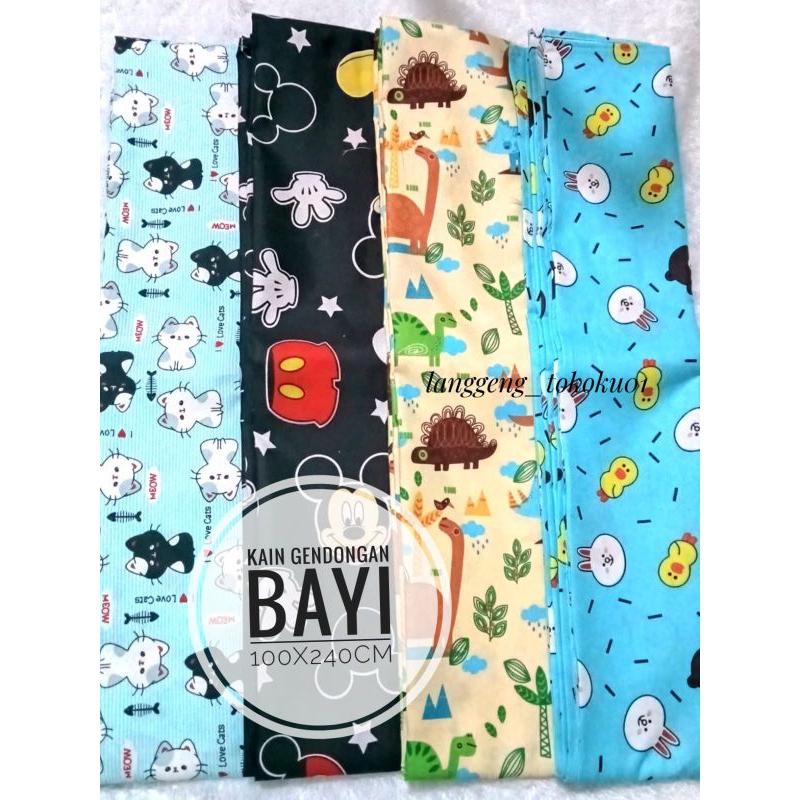 Gendongan Bayi/Gendongan Kain Bayi/Gendongan Kain Karakter/Cukin Karakter/Jarik Modern 100x240cm