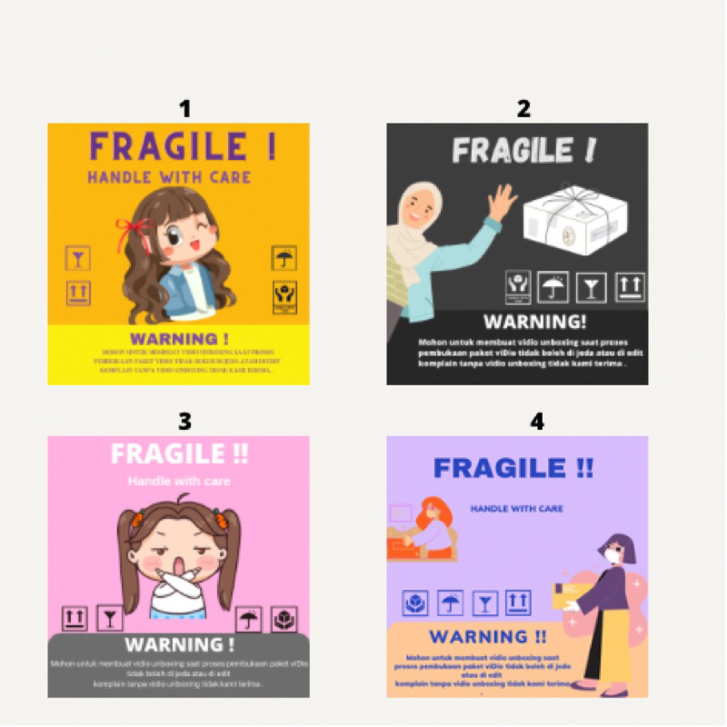 Jual STIKER FRAGILE | STIKER HANDLE WITH CARE | STIKER PENGIRIMAN