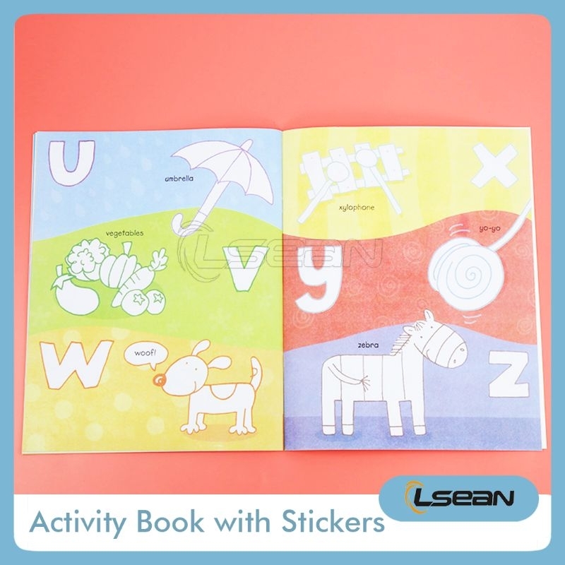 USBORNE Dot to Dot and Coloring Preschool English Activity Book with Sticker Buku Mewarnai Anak