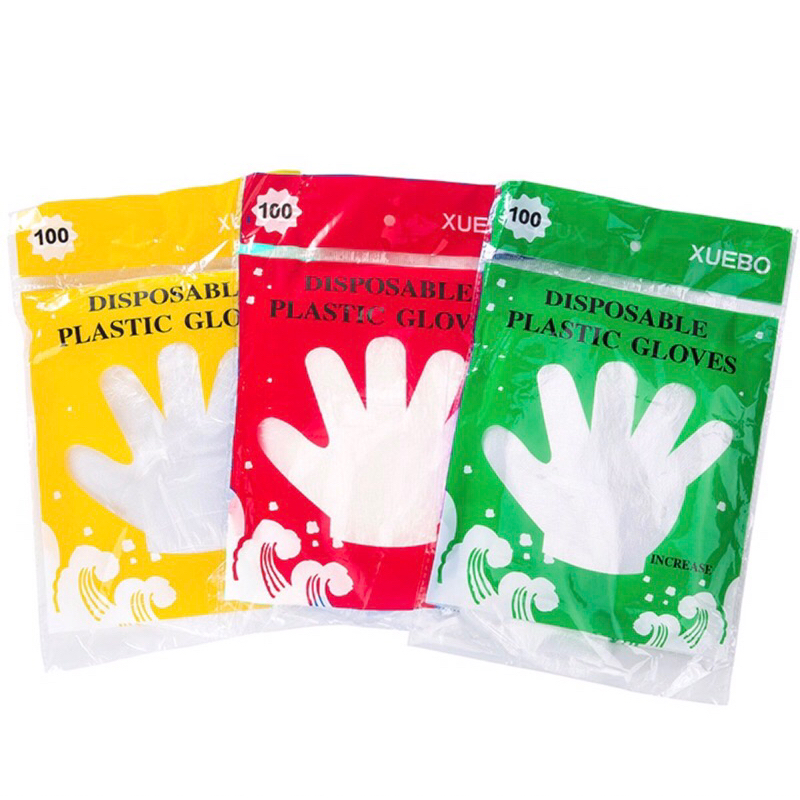 SARUNG TANGAN KEMASAN PLASTIK ISI 100Pcs / DISPOSABLE PLASTIC GLOVES