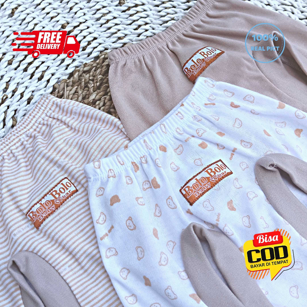 SALE 7.7 Serian Coklat Susu - 3 pcs Celana Pop Bayi Baru Lahir 0 - 3 Bulan Coklat Susu merk SNI Bolo - Bolo