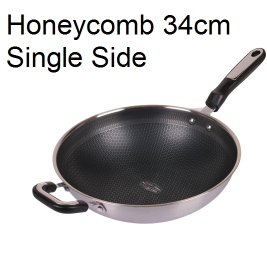 Honeycomb Wok Induksi Single Side 34cm /Wajan Wok Premium Sarang Tawon