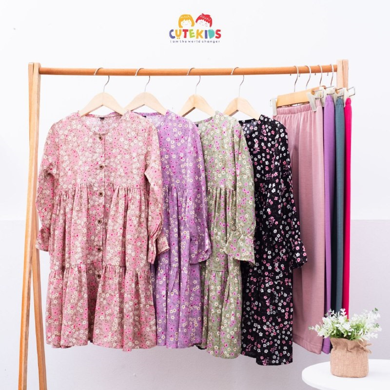 Cute Kids Baju Anak Setelan Tunik Kikan Series 1 2 3 4 5 6 7 8 (Tanpa Hijab)