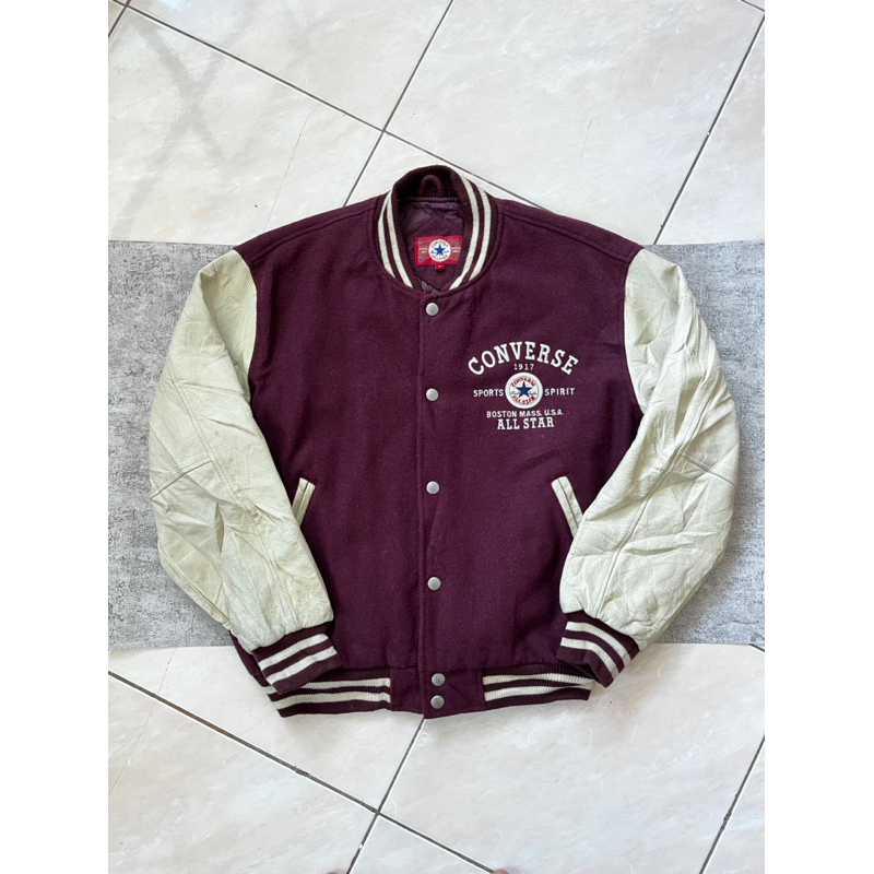 varsity jacket converse leather vintage