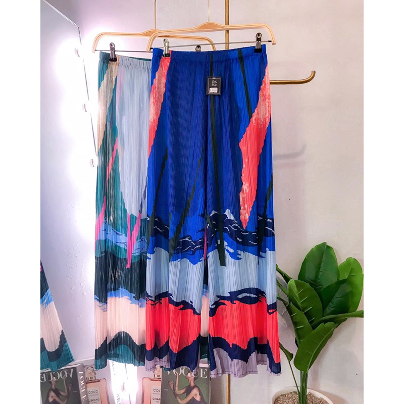 Celana Kulot Plisket Wanita import