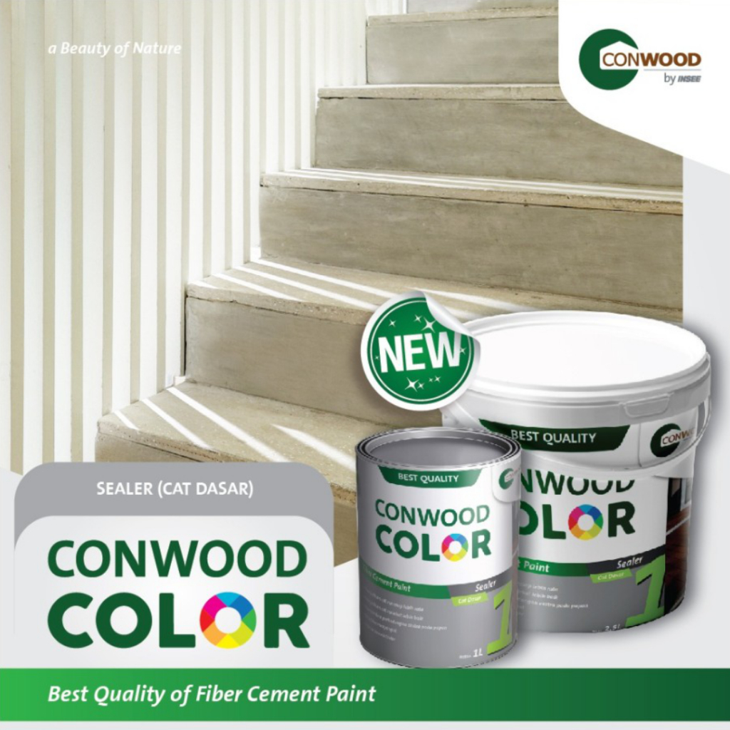 Conwood Sealer 1 Liter Cat Dasar Lisplang Fiber Cement Papan Silikat GRC Plavon Partisi