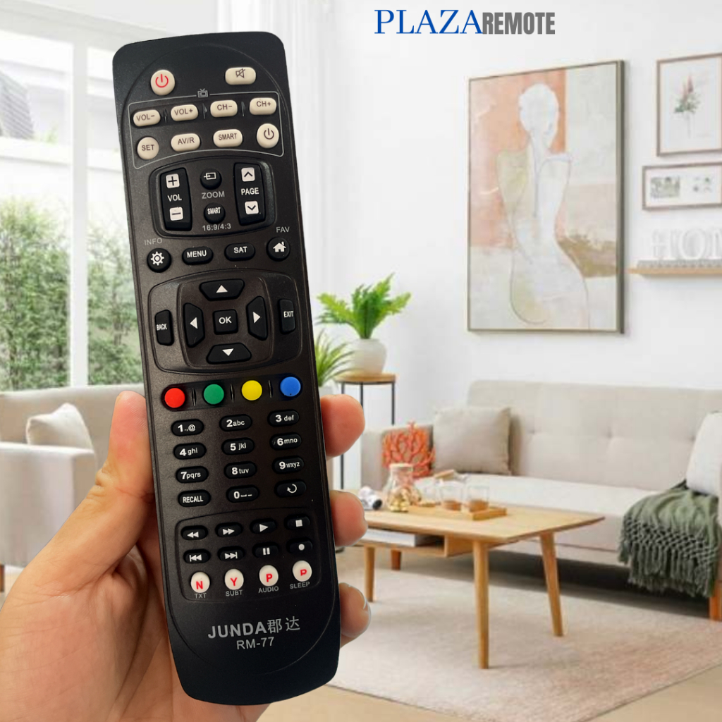 REMOTE JUNDA RM 77TV + DVB T2 Learning Function UNIVERSAL SET TOP BOX