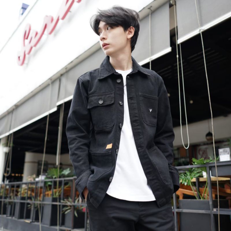 Wolv Streetwear Trucker Denim Black