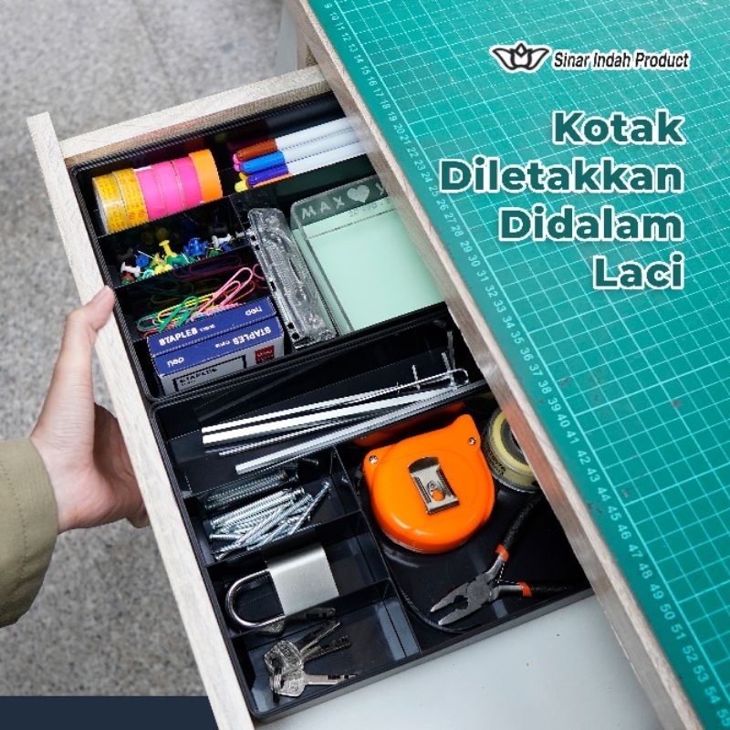 Laci Drawer Plastik Tempat Penyimpanan Serbaguna Toolset/Sparepart Elektro/kosmetik/stationary/sendok garpu/dll