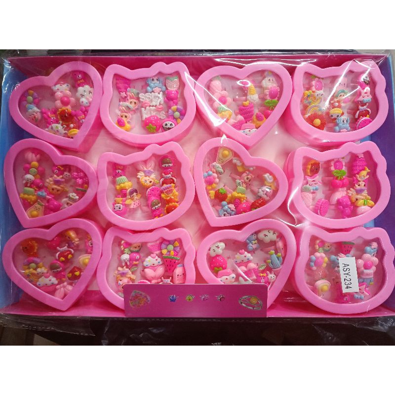 cincin boks anak2 isi 12pcs (udh campur cracker nya) gagang platik