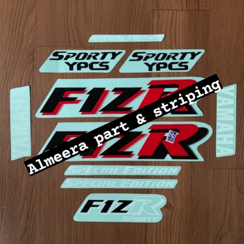 Striping stiker list body motor yamaha fiz r marloro putih merah