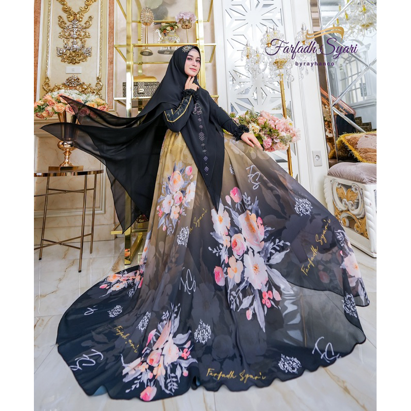 Hirka Syari by Farfadh Syari Black Ceruty Import