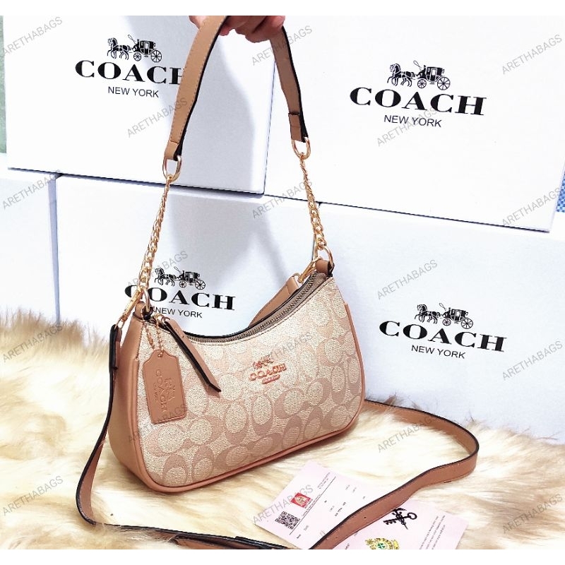 JUAL TAS WANITA TERY COC APRICOT/MOCCA UK 25x14
