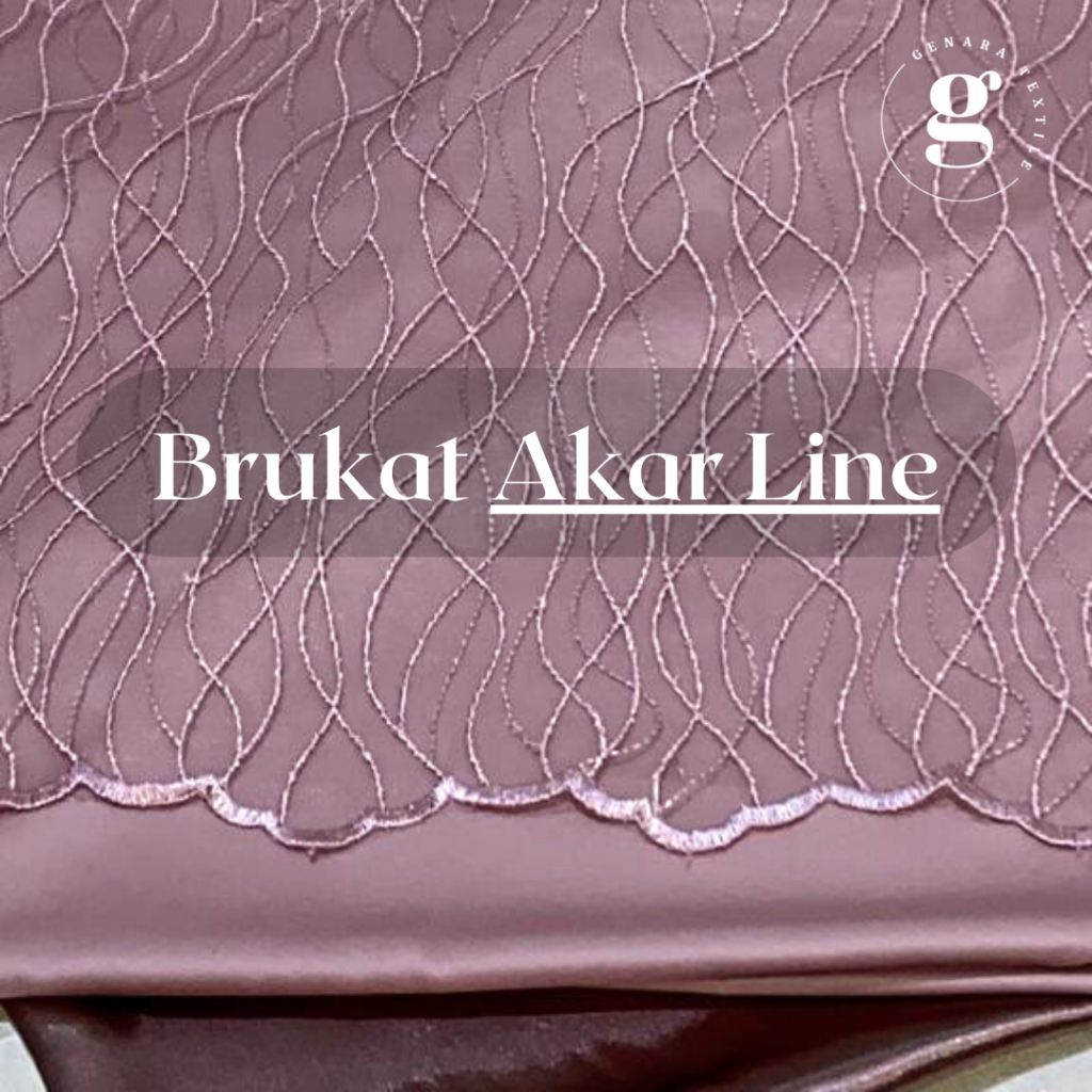 ½ meter Kain Brukat PREMIUM Motif Akar Line / Brokat Tile Prancis / Setengah Meteran Tulle Perancis 