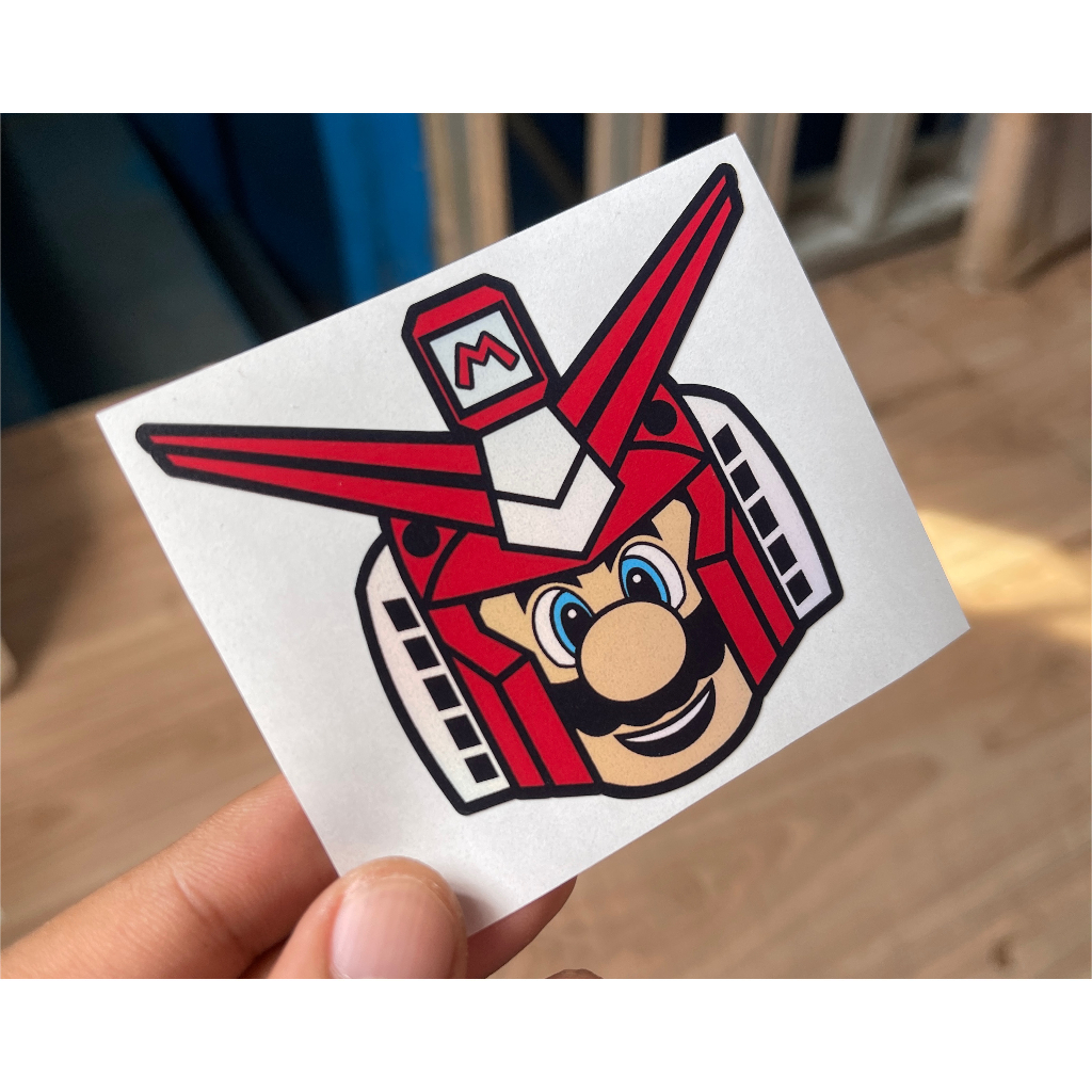 

Stiker Mario x Gundam
