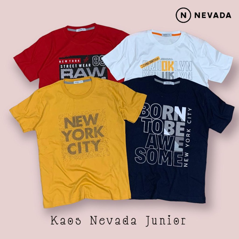 Kaos Nevada Anak Cowok Kaos Oblong Distro Branded Anak laki laki Cowok Tanggung Cotton Combed 30s