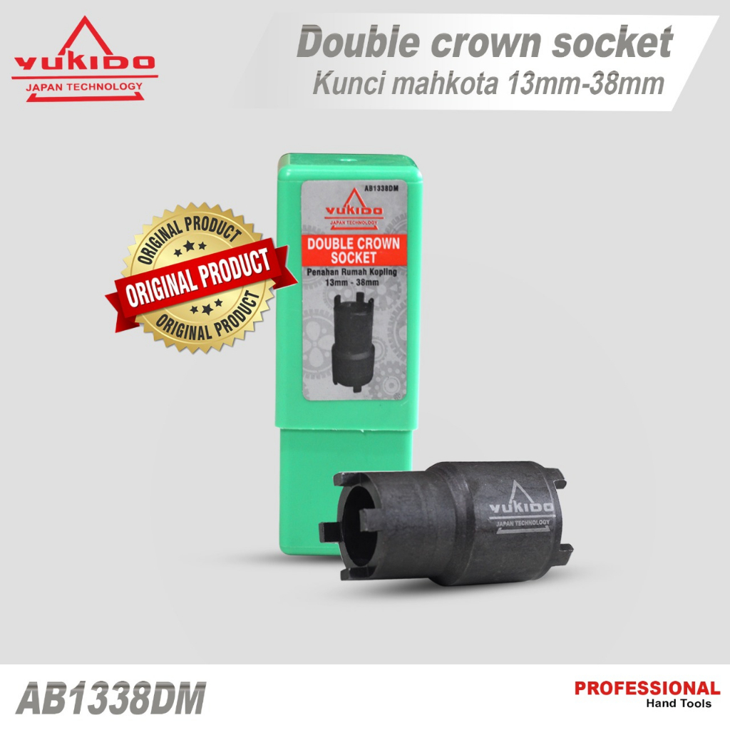 Yukido Kunci Mahkota Kaki 4 Khusus HONDA  - Kunci Mur Kopling - Double Crown Socket Ukuran 13mm Dan 38mm Kunci Shock Mahkota