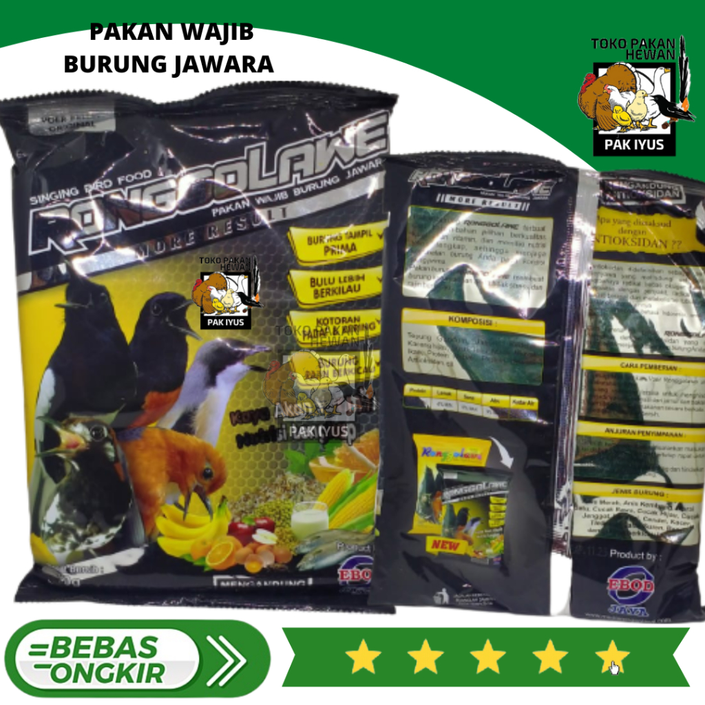 RONGGOLAWE PAKAN MAKANAN BURUNG BERKICAU MURAI KACER PUR VOER PELLET ORIGINAL
