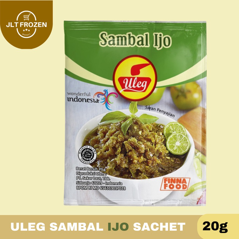 

Sambal Ijo Uleg Finna Sachet - 20g [1 pcs / 10 pcs]