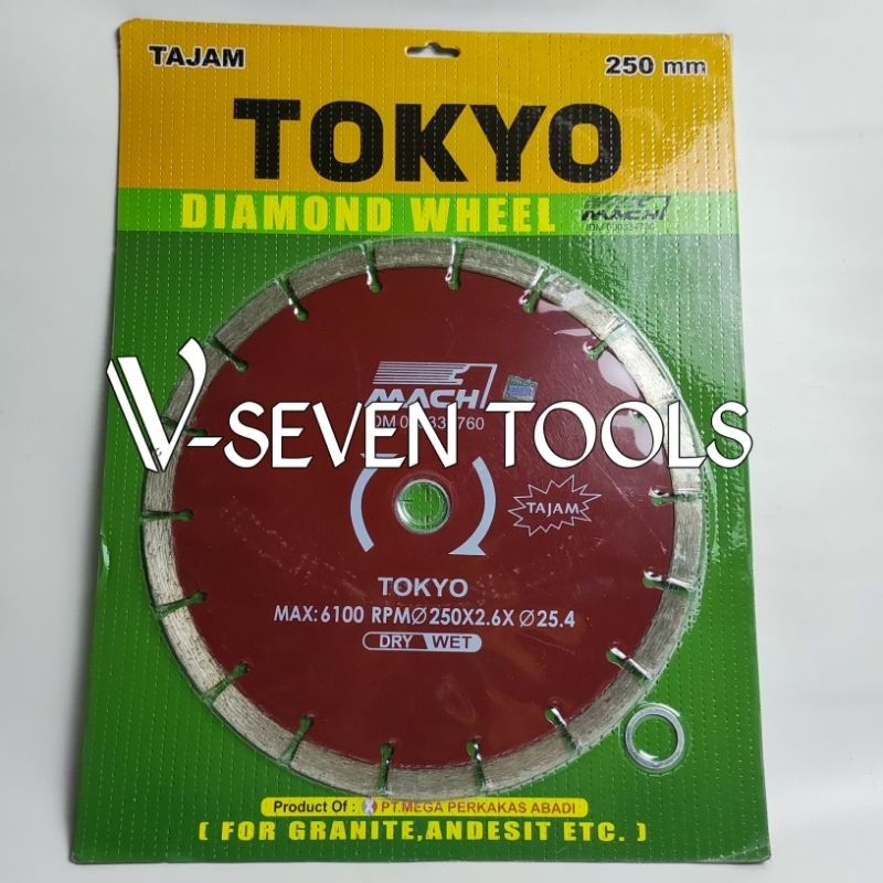 Mata gerinda potong batu beton 10 inch TOKYO JAPAN Diamond Cutting wheel 250 mm