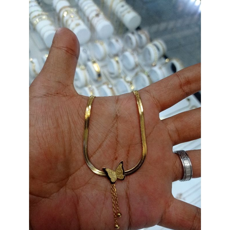 kalung titanium kupu kupu (Promo live