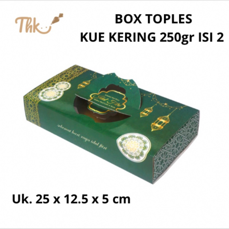 

(1pcs) Box Toples Premium Kue Kering 250gr Isi 2 Lebaran Idul Fitri - 25x12.5x5 cm