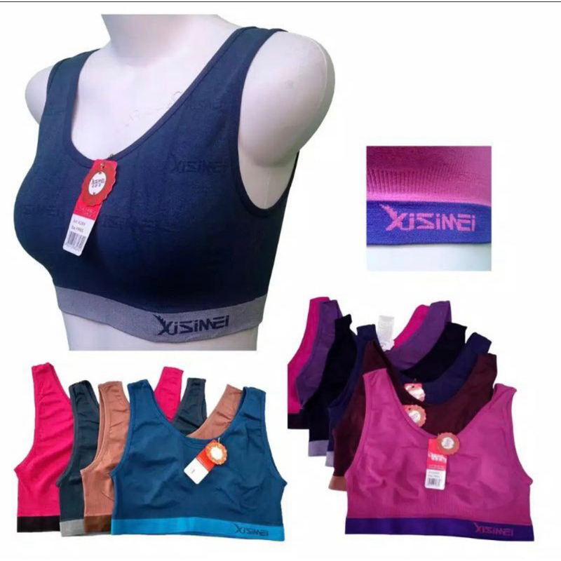 (1pcs) Miniset sport perempuan wanita dewasa katun rajut XISIMEI emboss