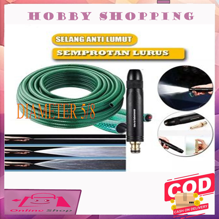 ALAT SEMPROT CUCI MOTOR / SEMPROTAN CUCI MOTOR MOBIL - SELANG DIAMETER 5/8 INCH PANJANG 3 METER  - 10 METER