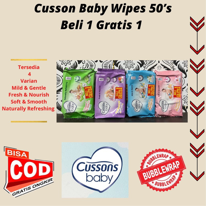 Cusson Baby Wipes 50’s Beli 1 Gratis 1