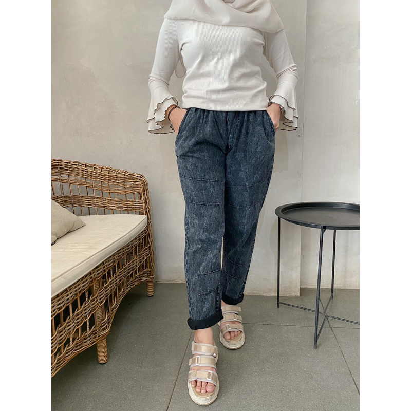 CELANA HIGHWAIST BOYFRIEND JEANS WANITA BY.HQ / BAGGY JEANS