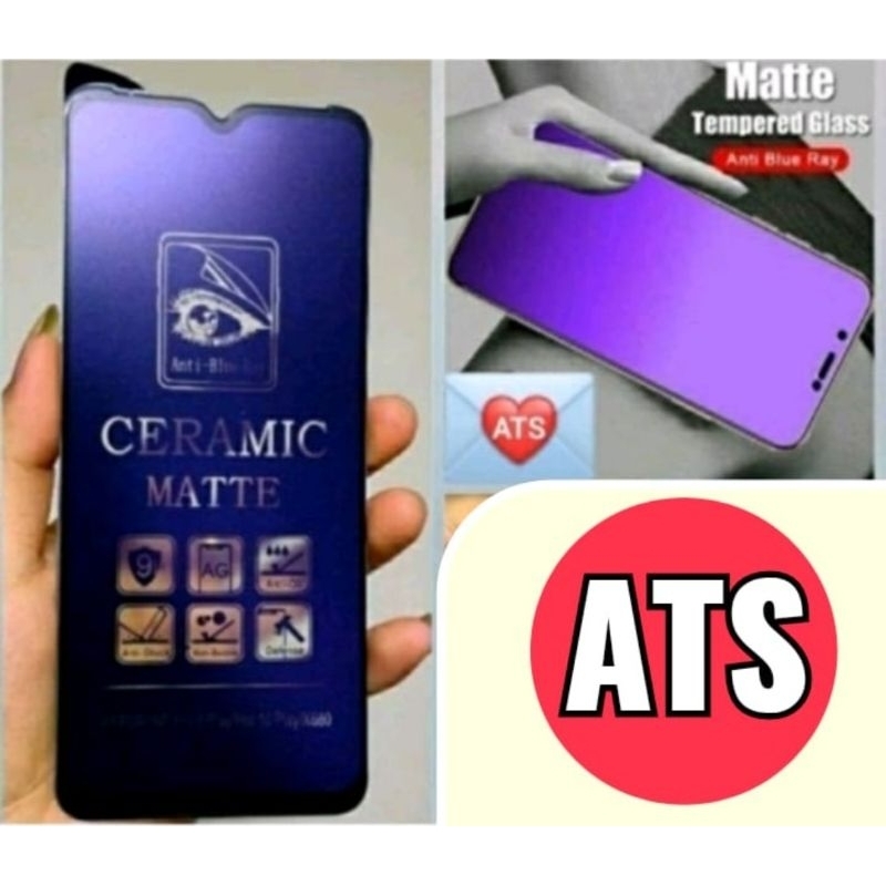 Tempered Glass Ceramic Blue Matte Clear Vivo Y01, Vivo Y02, Vivo Y02S, Vivo Y16 4G, Vivo Y22 4G, Vivo Y22S, Vivo Y33S, Vivo Y33T, Vivo Y35 4G, Vivo Y01 / Y02 / Y02S / Y16 / Y22 4G / Y22S / Y33S / Y33T / Y35 4G / Pelindung Layar Handphone